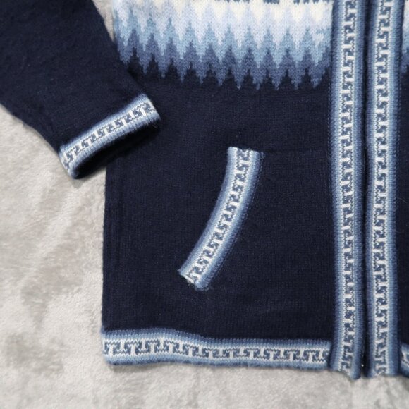 Alpaca Connections Sweater Womens L Blue Zip Up Knit Cardigan Sweatshirt Wool - Picture 3 of 16